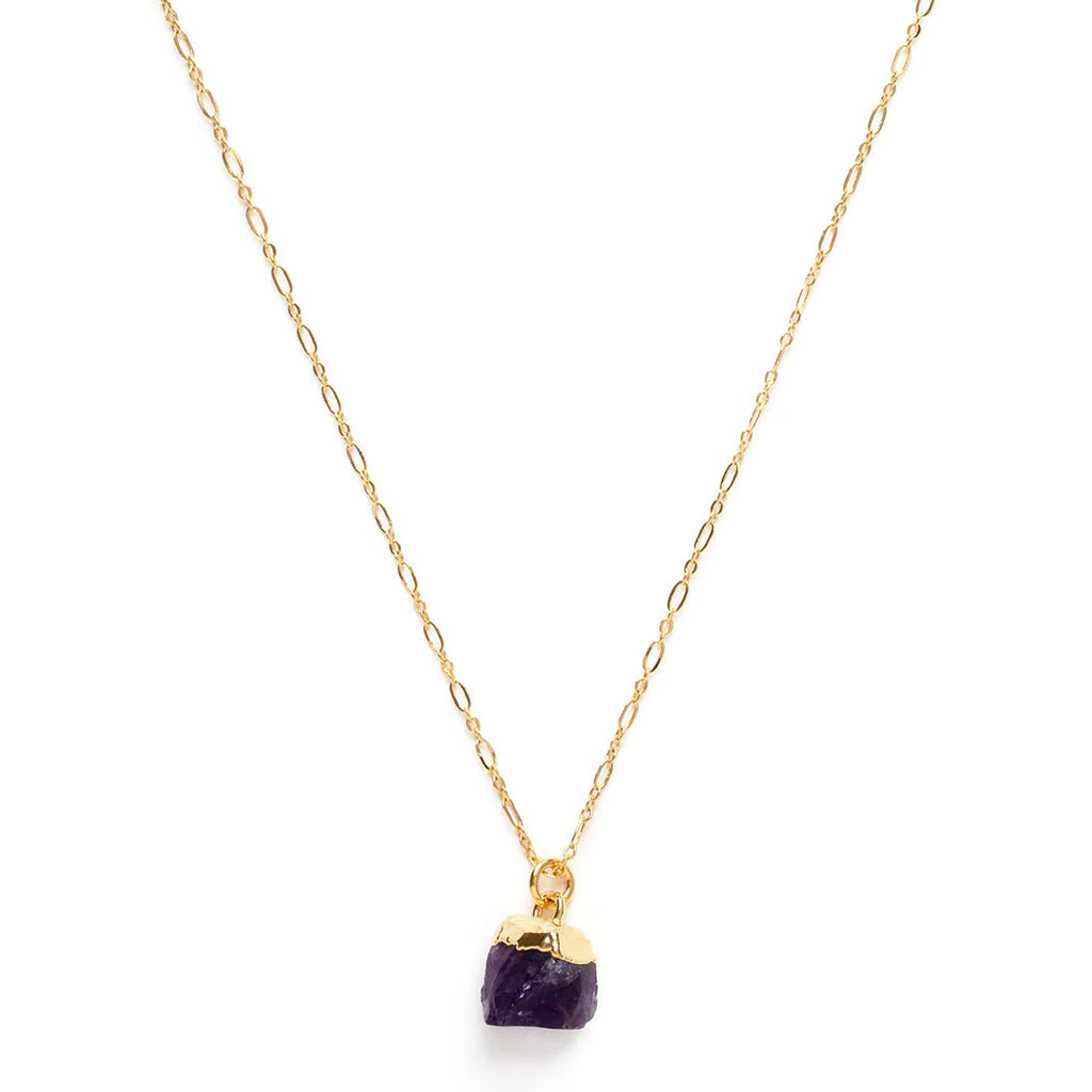 Rough-Cut Gemstone Gold Necklace