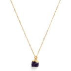 Rough-Cut Gemstone Gold Necklace
