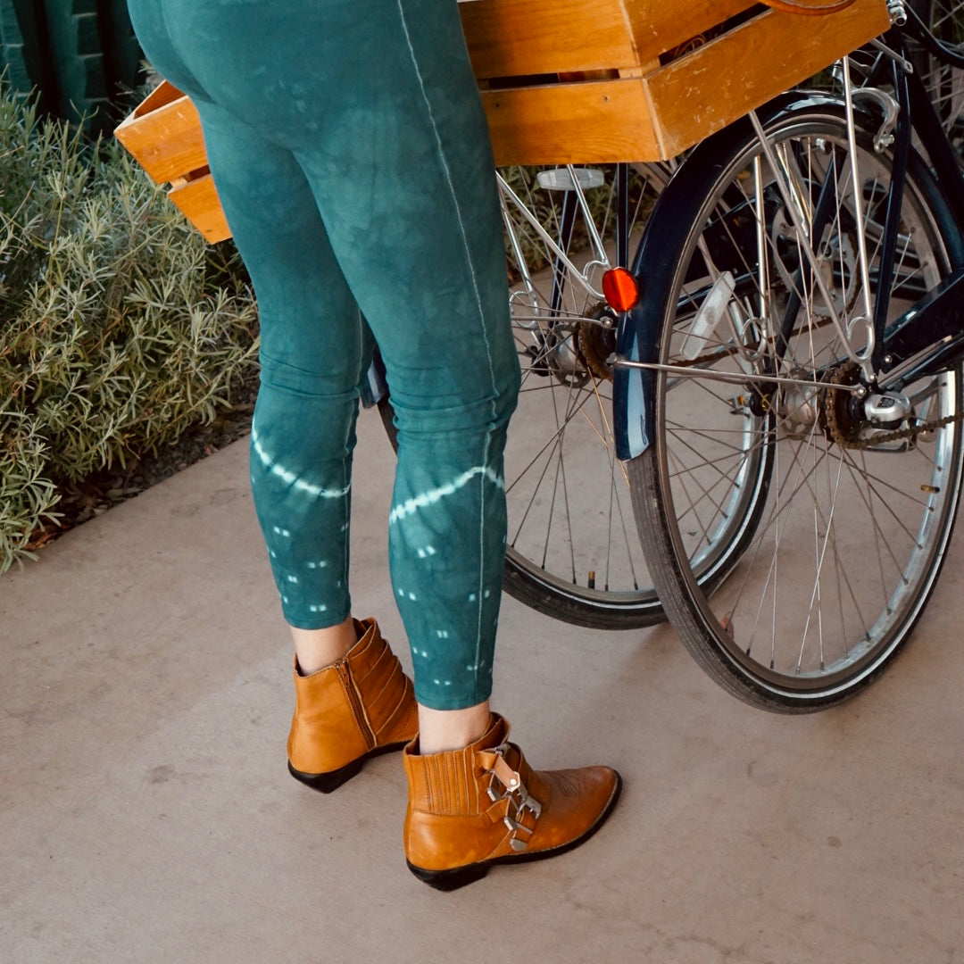 High Rise Cotton Leggings || La Paz || Emerald