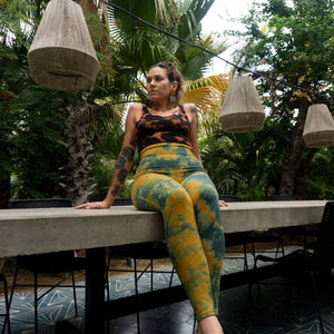 High Rise Cotton Leggings || Marble