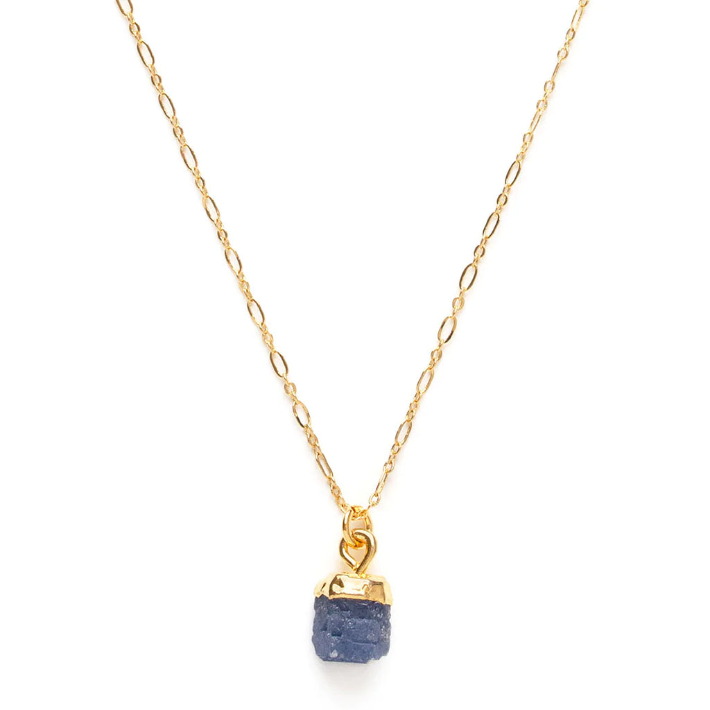 Rough-Cut Gemstone Gold Necklace