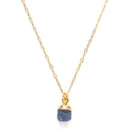 Rough-Cut Gemstone Gold Necklace