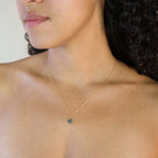 Rough-Cut Gemstone Gold Necklace