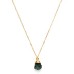 Rough-Cut Gemstone Gold Necklace