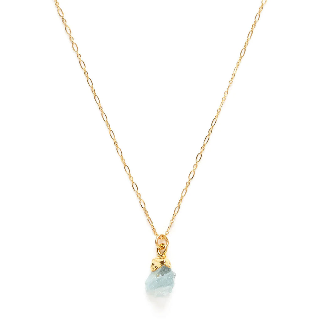 Rough-Cut Gemstone Gold Necklace