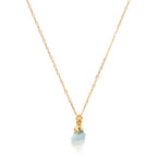 Rough-Cut Gemstone Gold Necklace