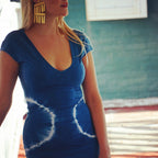 Maya Slip Dress || Circles || Indigo