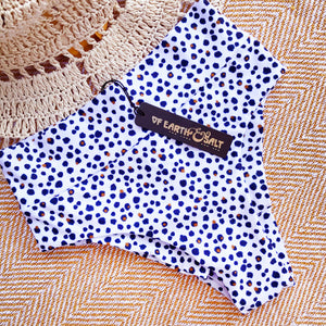 Nolita High Leg/High Rise Swim Bottoms || Indigo Dots