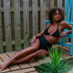 Classic High Waisted Swim Bottoms || Black