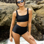 Favorite High Waisted Swim Bottoms || Classic Black